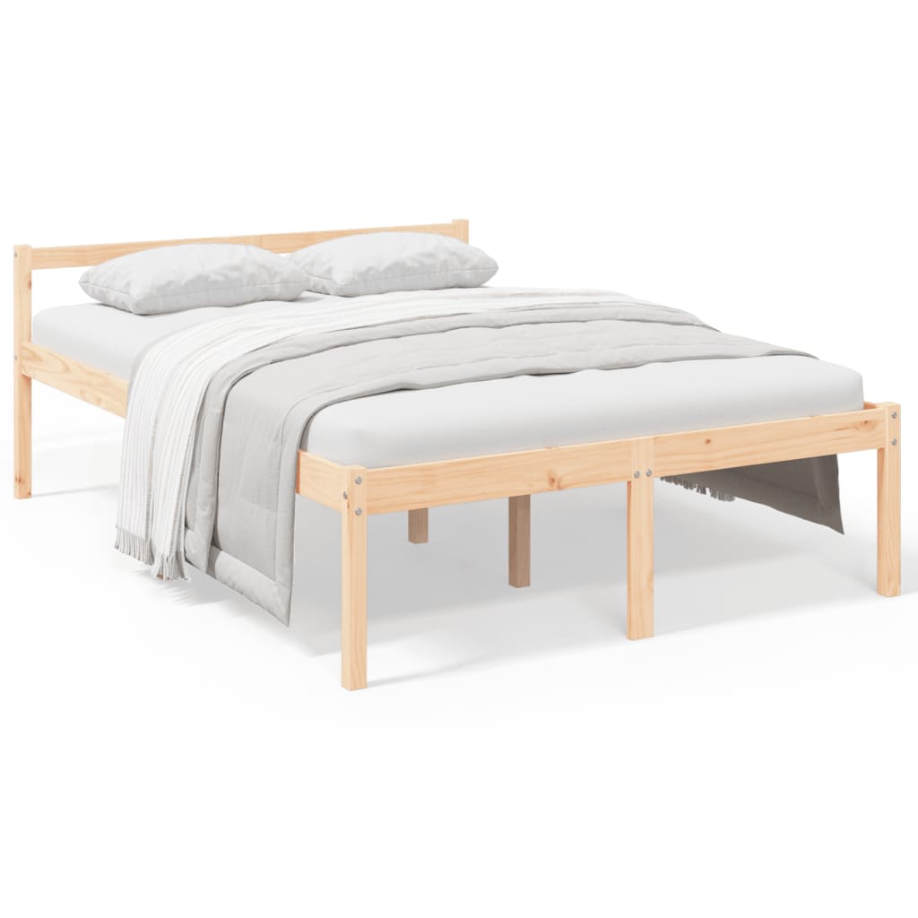 vidaXL Cama para idosos 140x200 cm pinho maciço