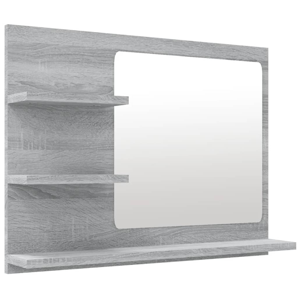 vidaXL Espelho WC 60x10,5x45 cm derivados de madeira cinzento sonoma
