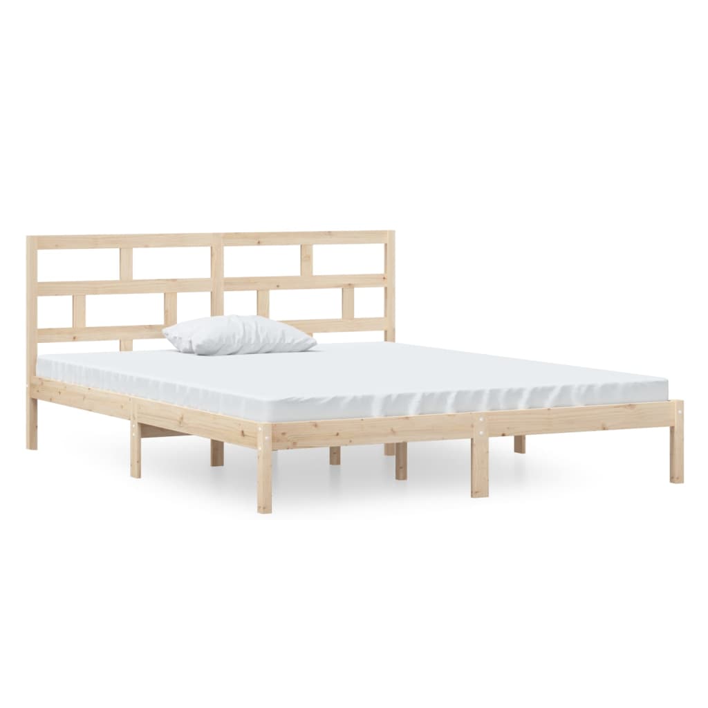 vidaXL Estrutura de cama pequena casal 120x190 cm pinho maciço