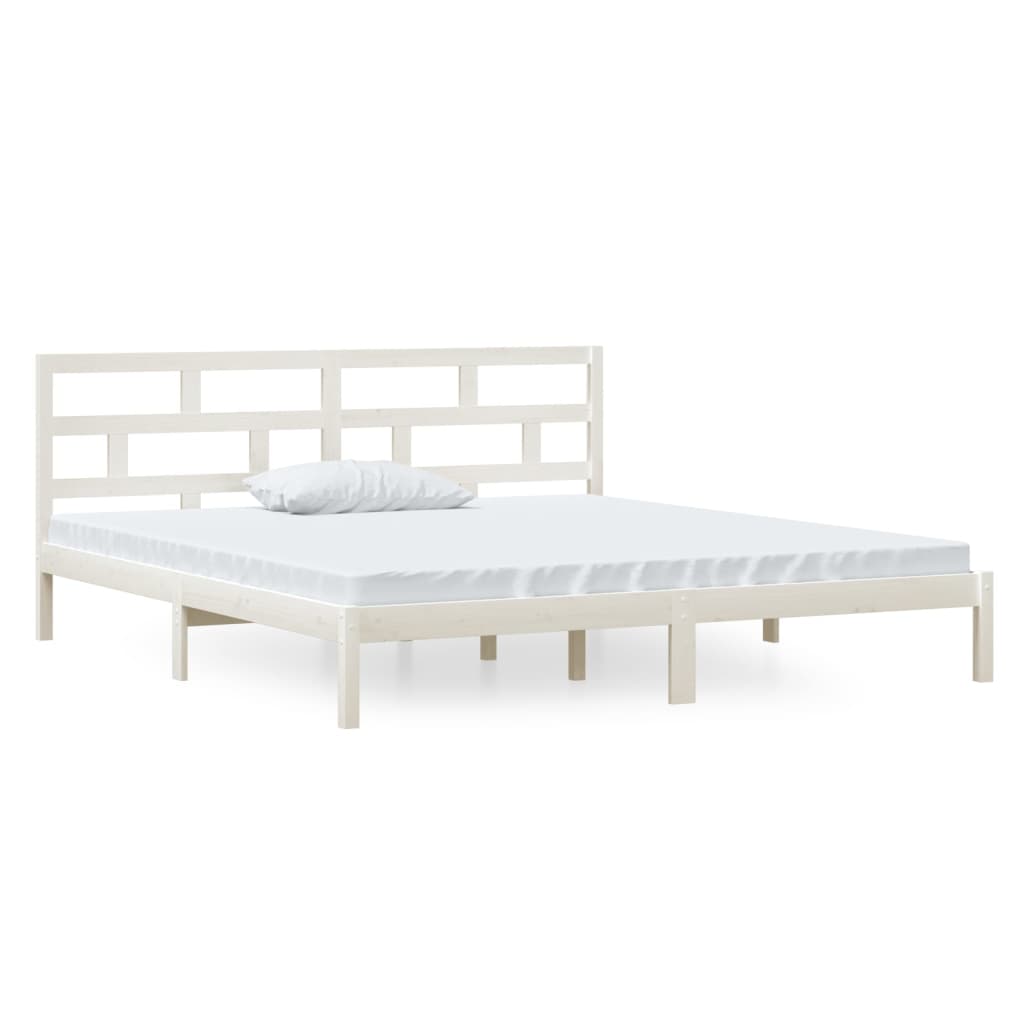 vidaXL Estrutura de cama 140x190 cm madeira de pinho maciça branco
