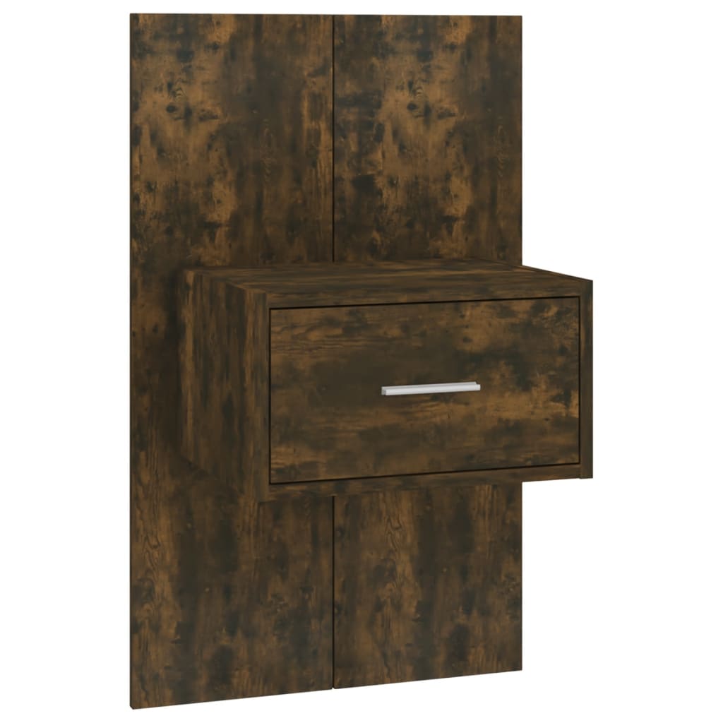 vidaXL Mesa de cabeceira de montagem na parede cor carvalho fumado