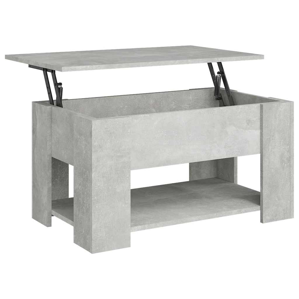 vidaXL Mesa de centro 79x49x41 cm madeira processada cinza cimento