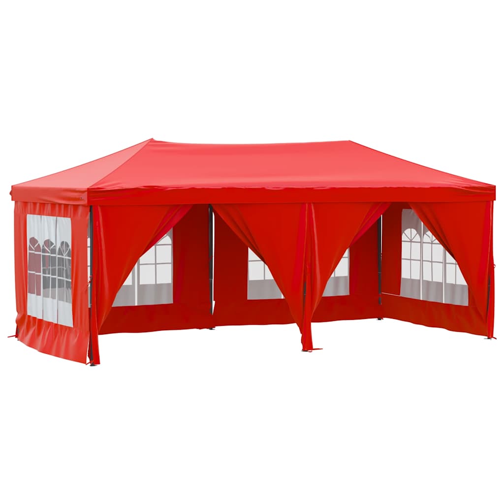 vidaXL Tenda para festas dobrável com paredes laterais 3x6 m vermelho