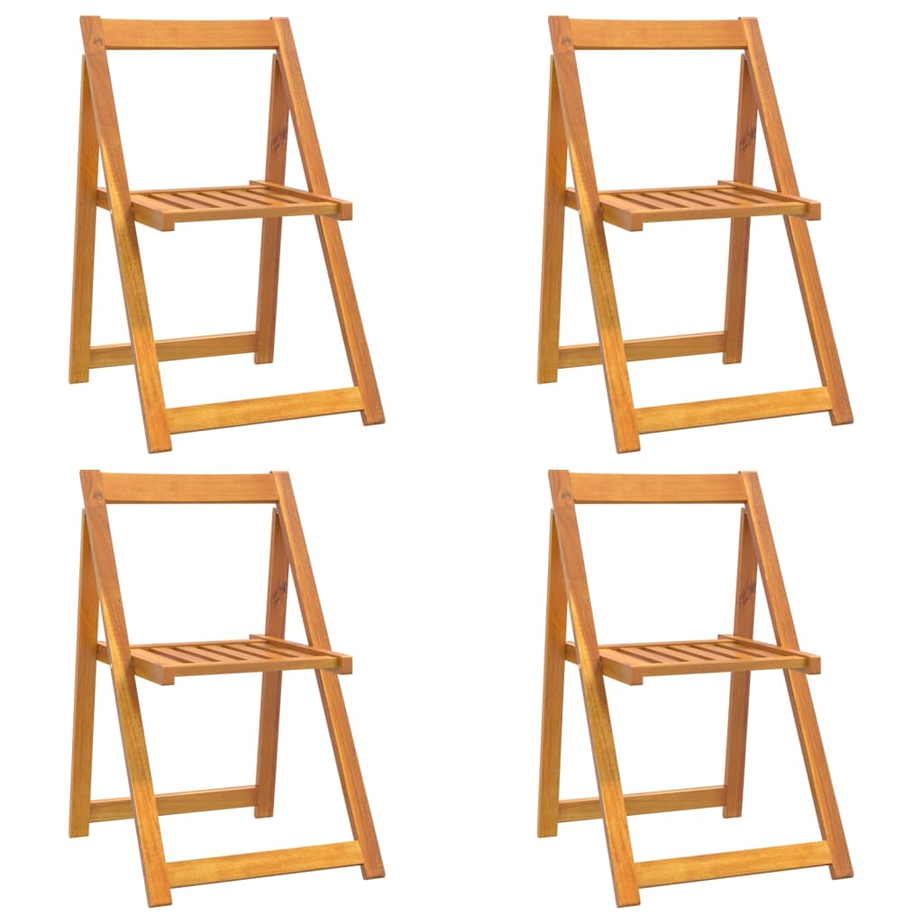 vidaXL Cadeiras de jardim dobráveis 4 pcs madeira acácia maciça