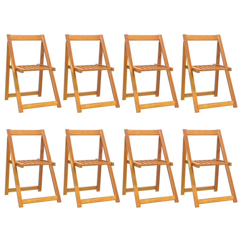 vidaXL Cadeiras de jardim dobráveis 8 pcs madeira de acácia maciça