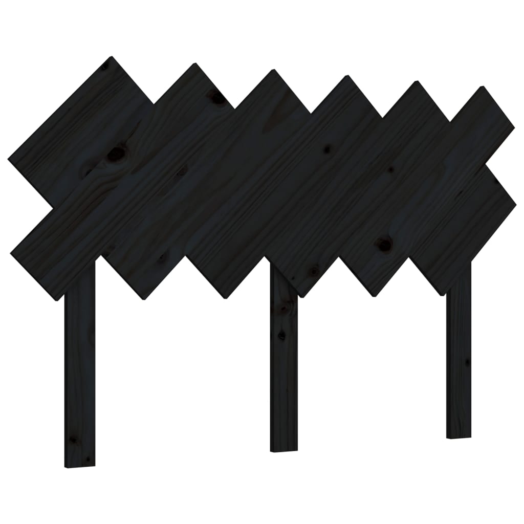vidaXL Cabeceira de cama 122,5x3x80,5 cm pinho maciço preto
