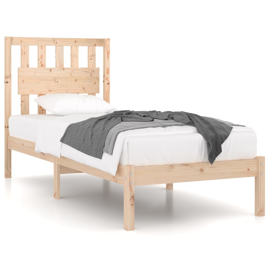 vidaXL Estrutura de cama 90 x 200 cm pinho maciço