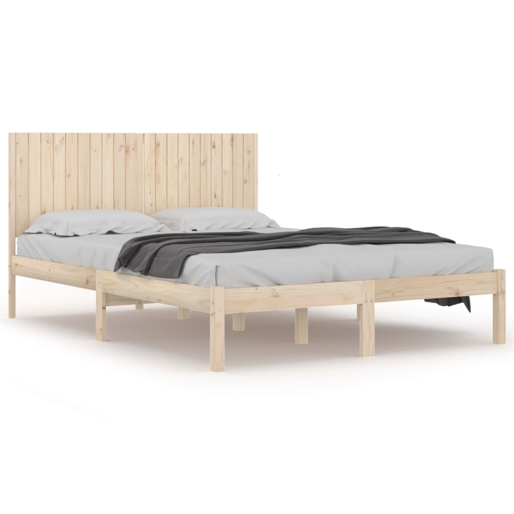 vidaXL Cama sem colchão 200x200 cm madeira de pinho maciça