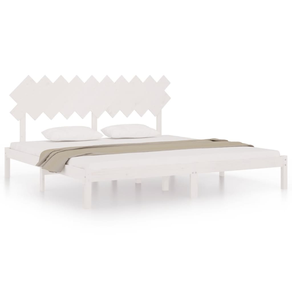vidaXL Estrutura de cama 200x200 cm branco madeira maciça