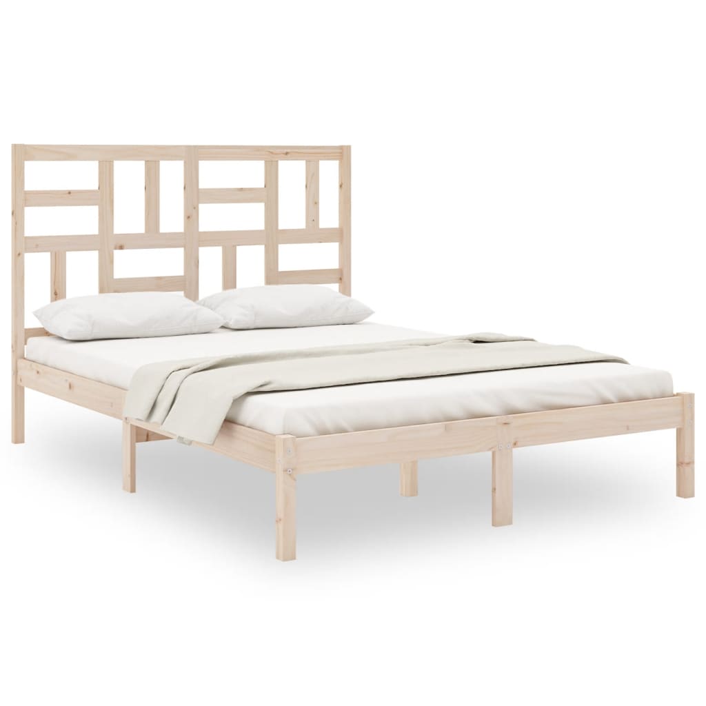vidaXL Estrutura de cama pequena casal 120x190 cm pinho maciço