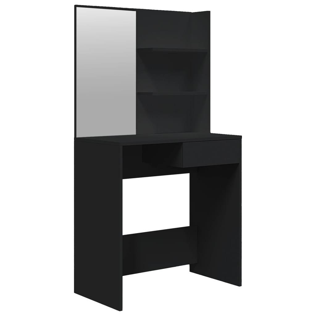 vidaXL Toucador com espelho 74,5x40x141 cm preto