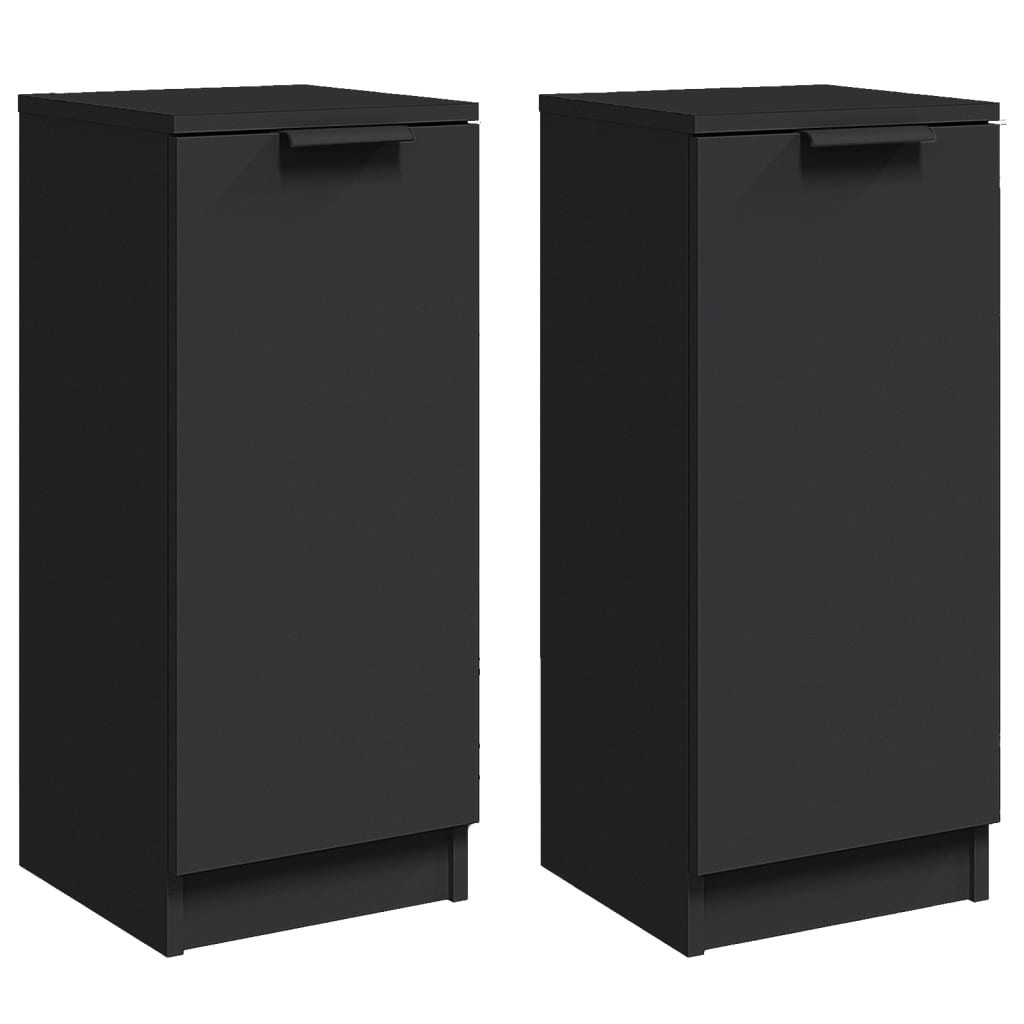 vidaXL Aparadores 2 pcs 30x30x70 cm derivados de madeira preto