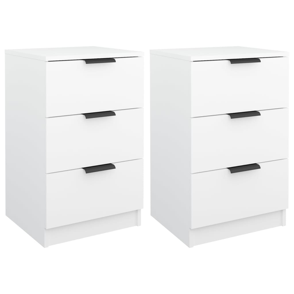 vidaXL Mesas de cabeceira 2 pcs 40x36x65 cm branco