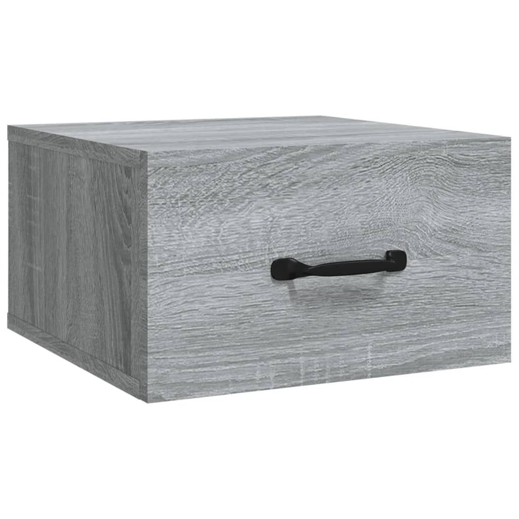 vidaXL Mesa de cabeceira montagem na parede 35x35x20cm cinzento sonoma