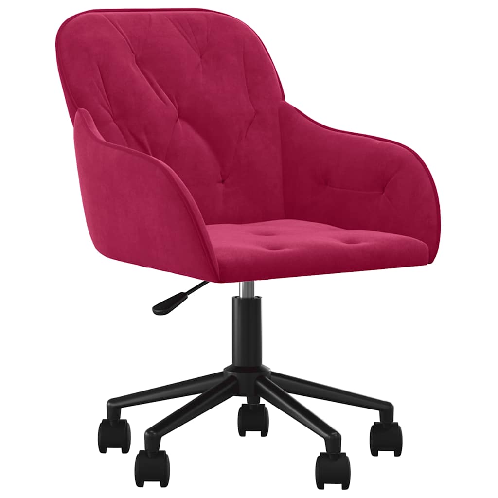 vidaXL Cadeira de escritório giratória veludo vermelho tinto