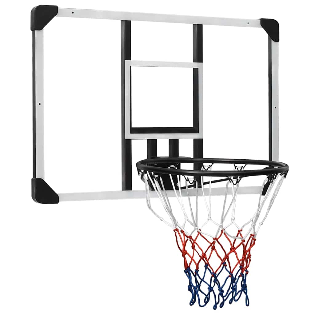 vidaXL Tabela de basquetebol 90x60x2,5 cm policarbonato transparente