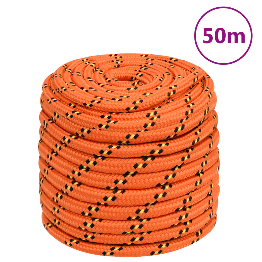 vidaXL Corda de barco 18 mm 50 m polipropileno laranja