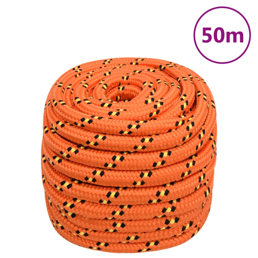 vidaXL Corda de barco 20 mm 50 m polipropileno laranja