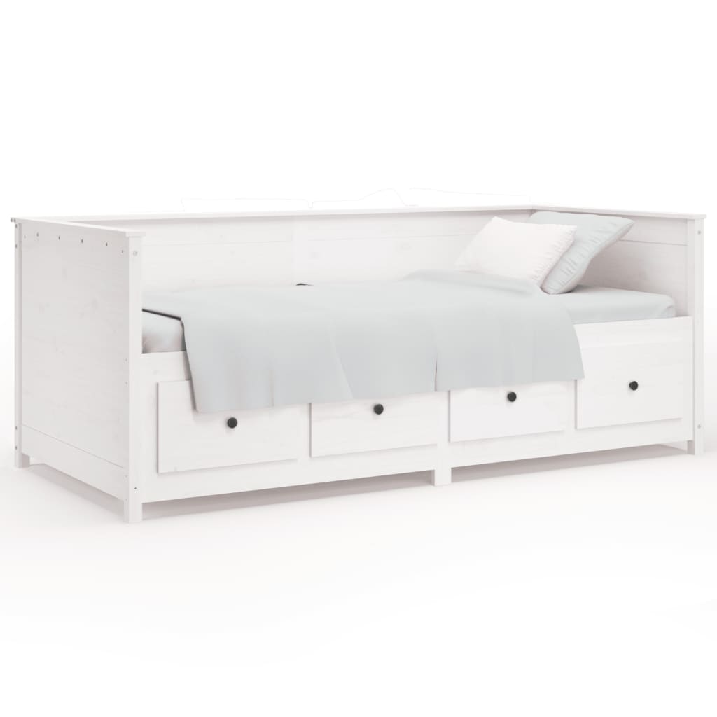 vidaXL Sofá-cama sem colchão 80x200 cm madeira de pinho maciça branco