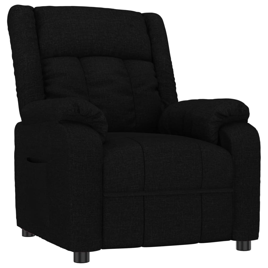 vidaXL Poltrona reclinável tecido preto