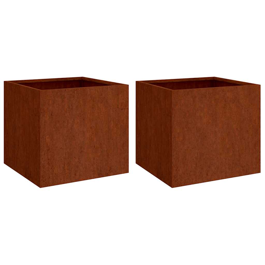 vidaXL Vasos/floreiras 2 pcs 32x30x29 cm aço corten