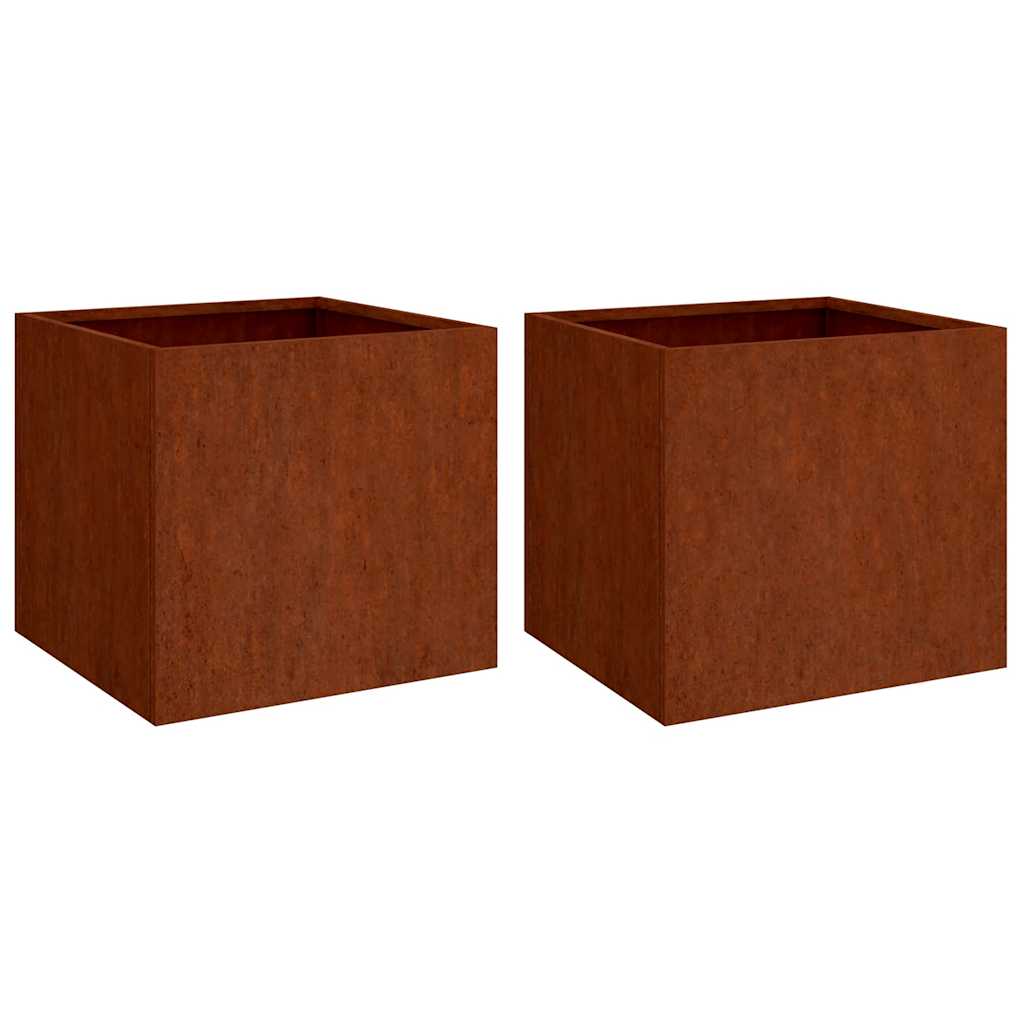 vidaXL Vasos/floreiras 2 pcs 49x47x46 cm aço corten