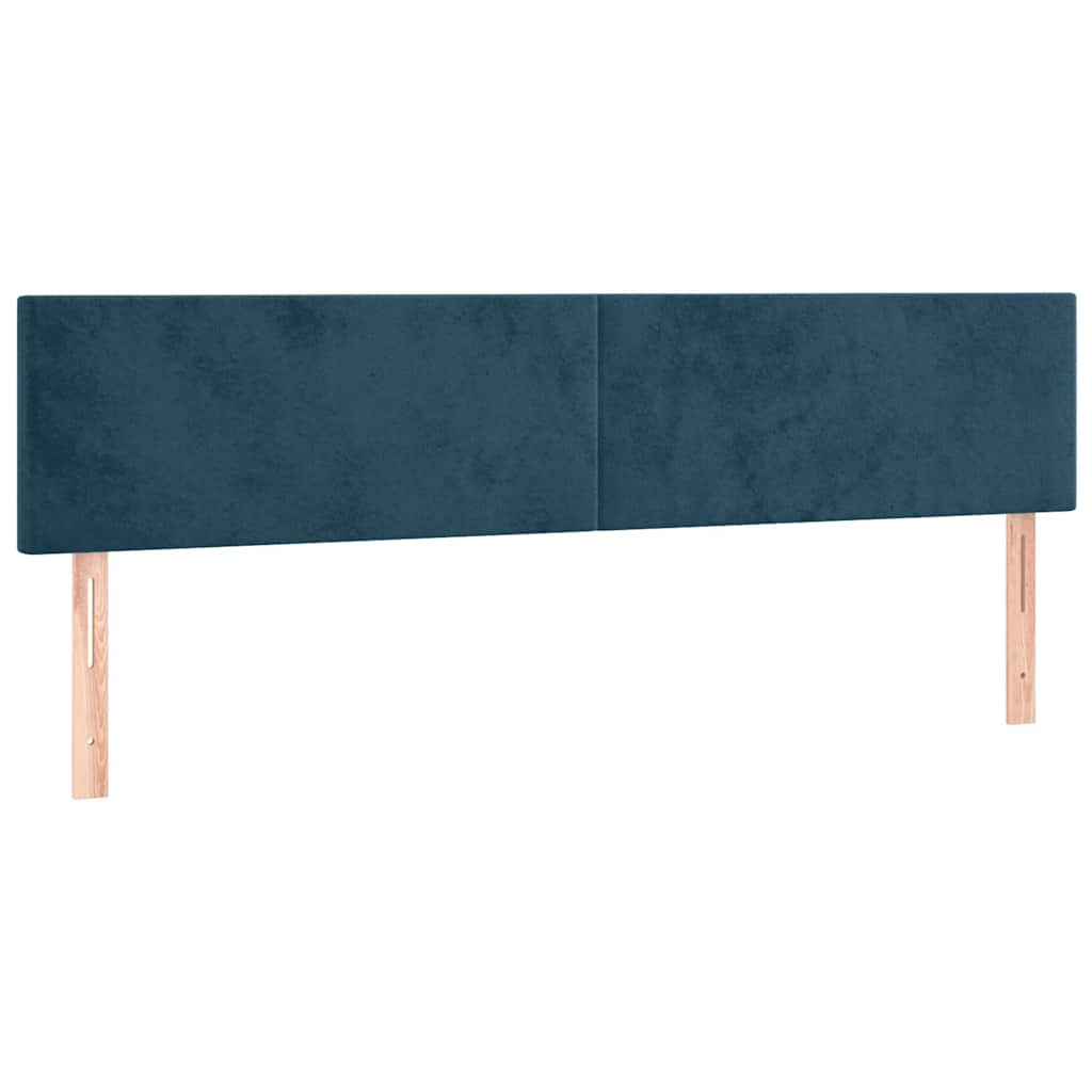 vidaXL Cabeceiras azul-escuro 200x5x78/88 cm veludo
