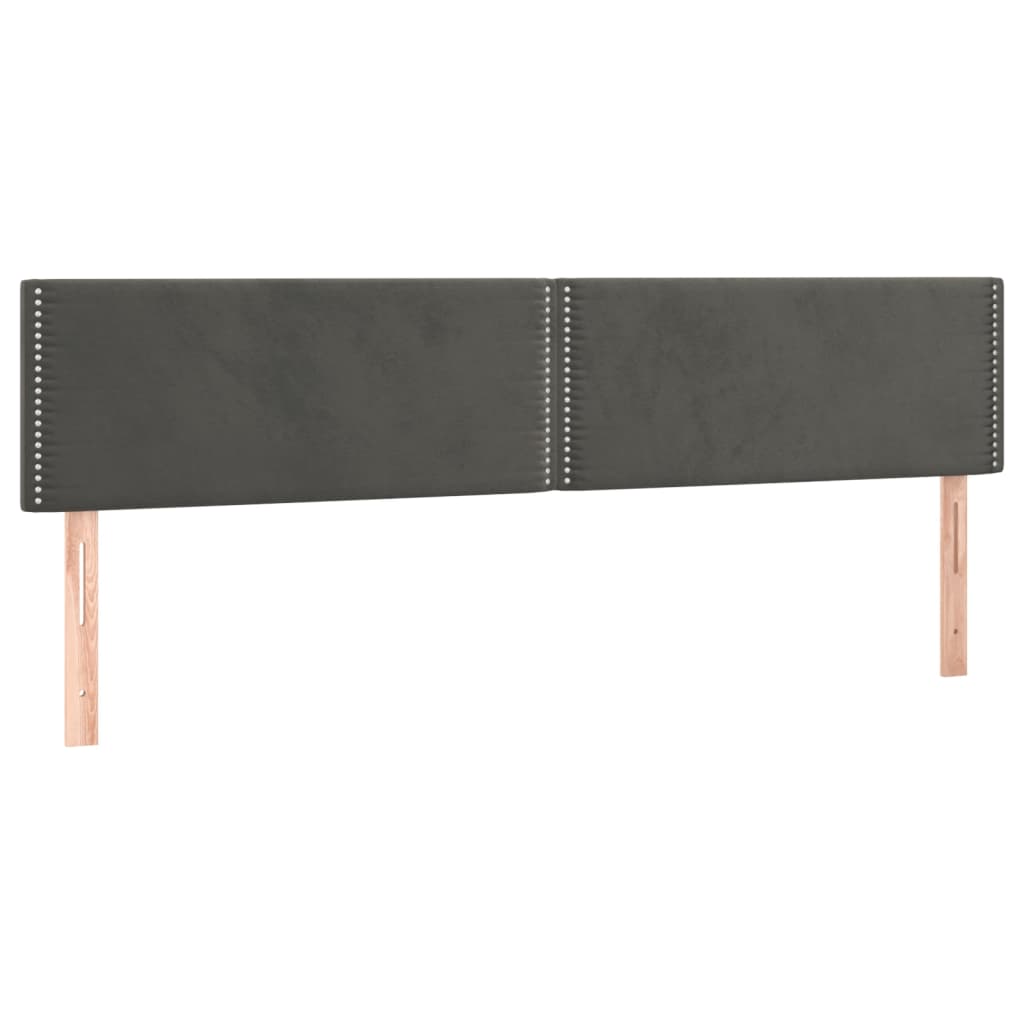 vidaXL Cabeceiras cinzento-escuro 200x5x78/88 cm veludo