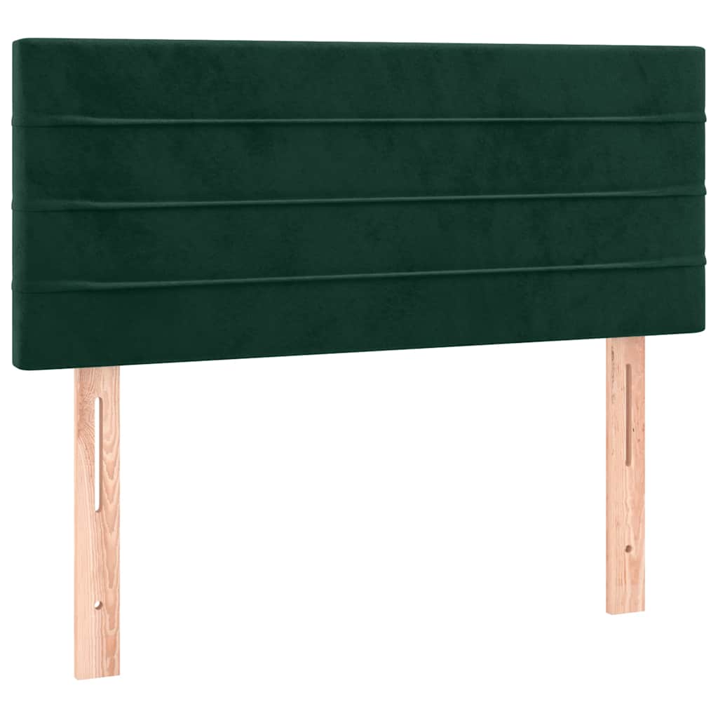 vidaXL Cabeceira de cama veludo 90x5x78/88 cm verde-escuro