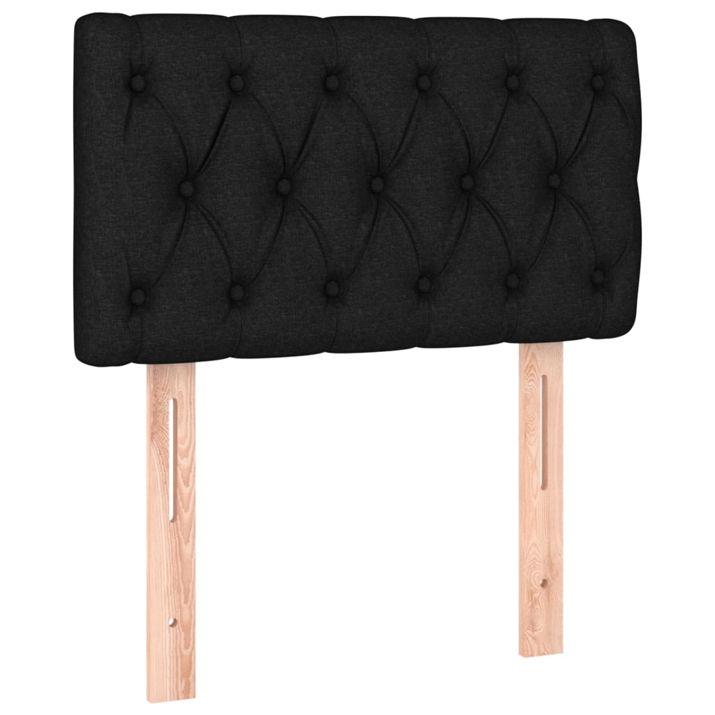 vidaXL Cabeceira de cama tecido 80x7x78/88 cm preto