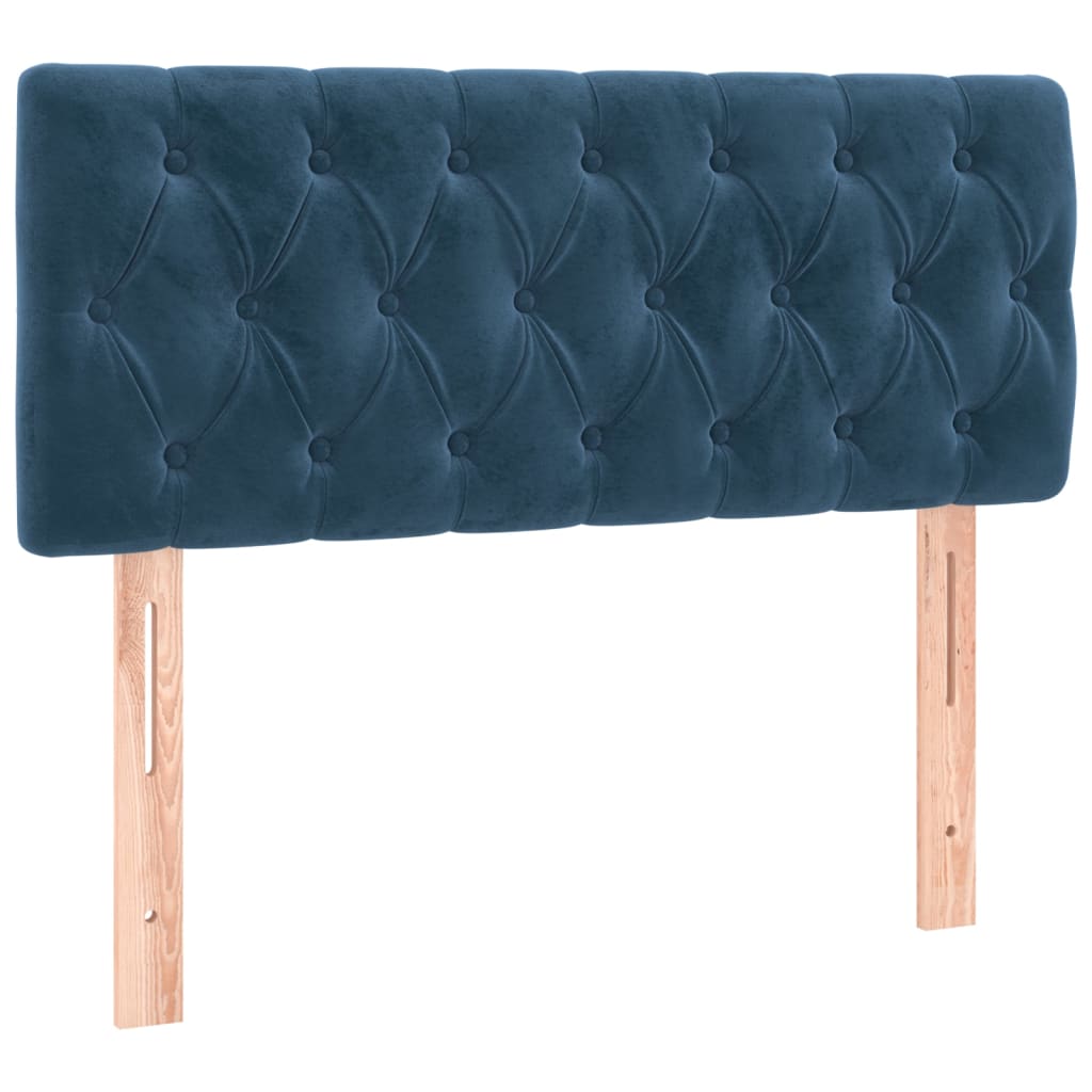vidaXL Cabeceira de cama veludo 90x7x78/88 cm azul-escuro