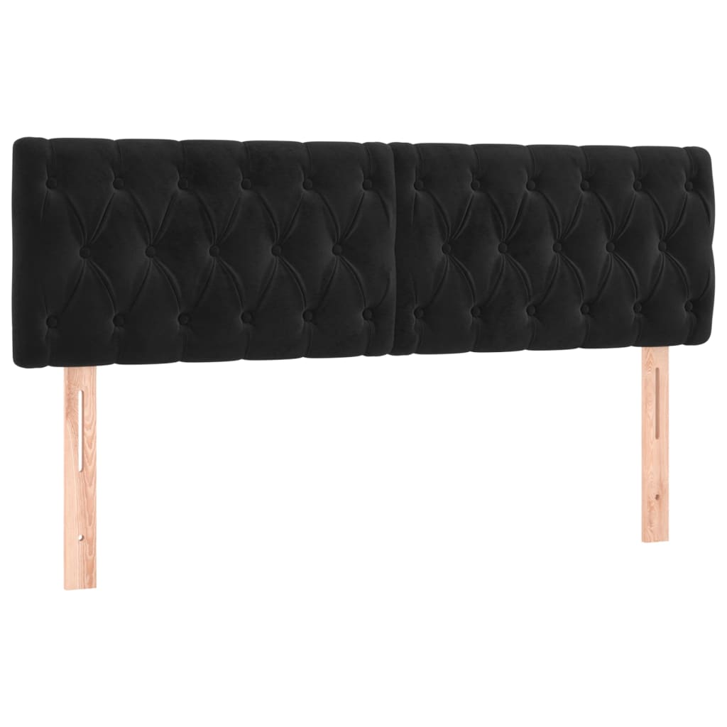 vidaXL Cabeceiras preto 160x7x78/88 cm veludo