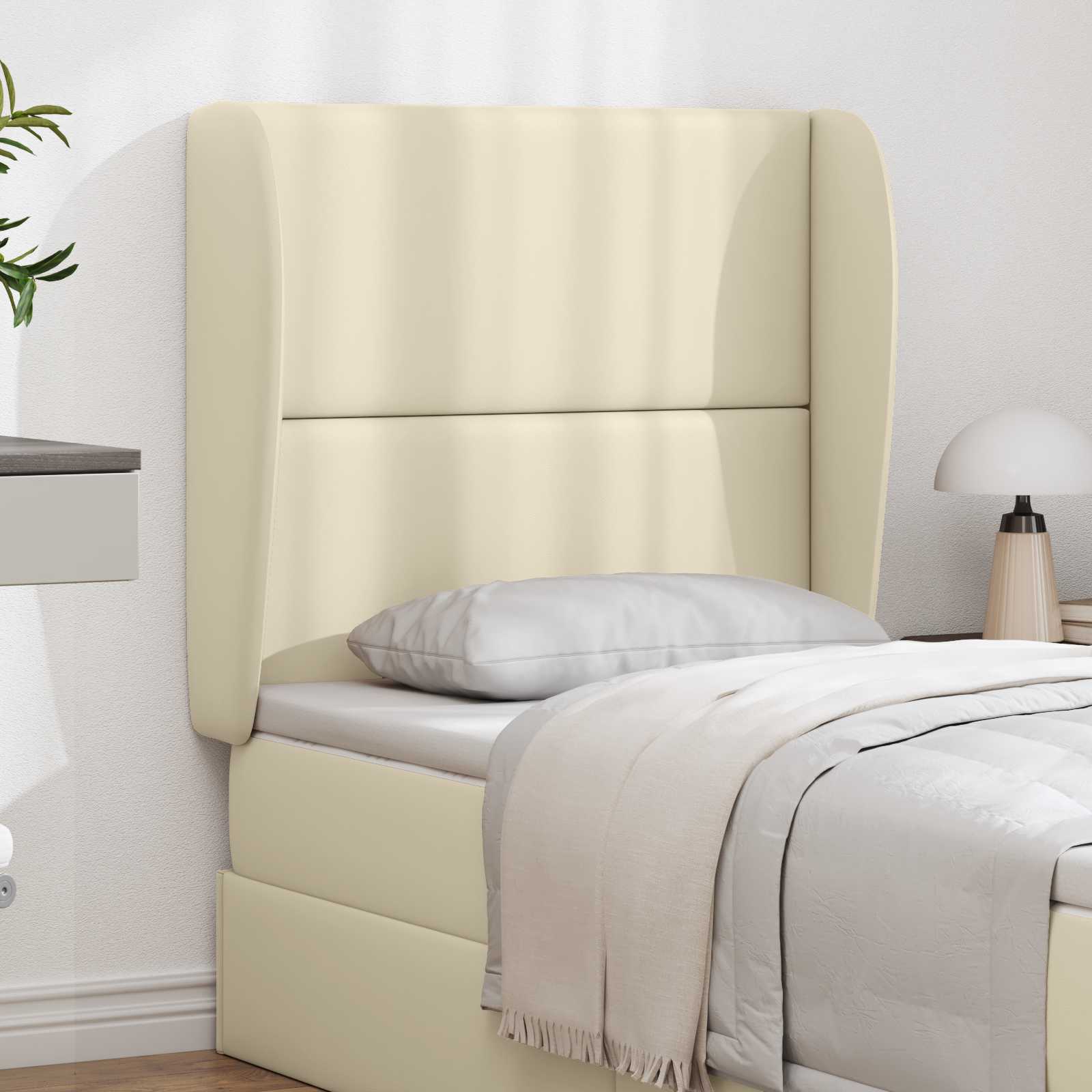 vidaXL Orelha de Cabeceira Creme 80 x 23 x 6 cm PVC