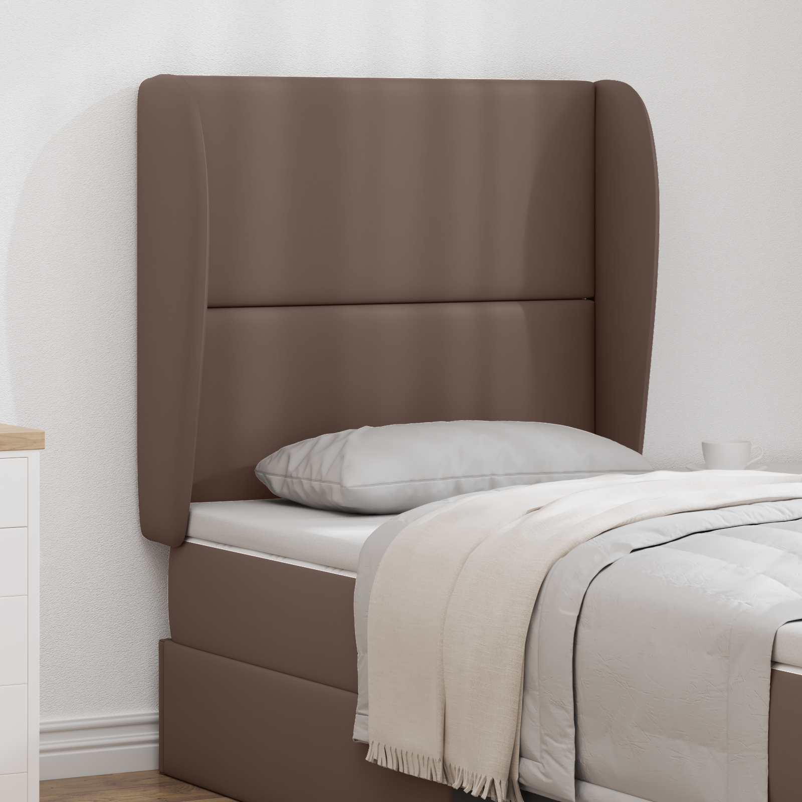 vidaXL Orelha de Cabeceira Bronzeado 80 x 23 x 6 cm PVC