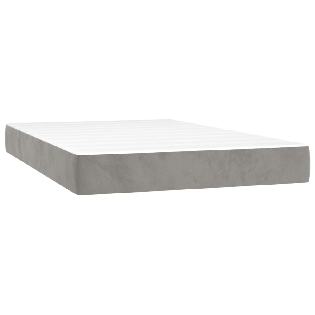 vidaXL Colchão de molas ensacadas firmeza média 120x190x20 cm veludo cinza-claro