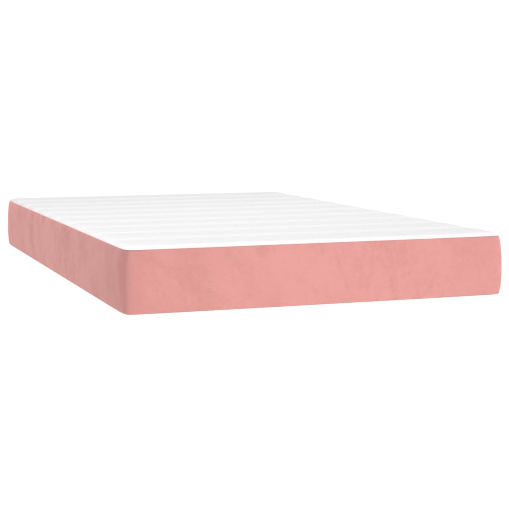 vidaXL Colchão de molas ensacadas firmeza média 120x200x20 cm veludo rosa