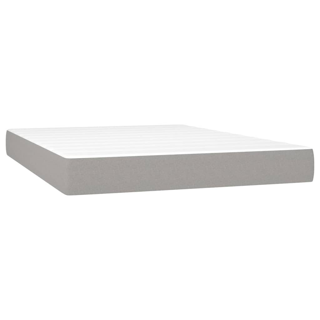 vidaXL Colchão de molas ensacadas firmeza média 140x190x20 cm tecido cinza-claro