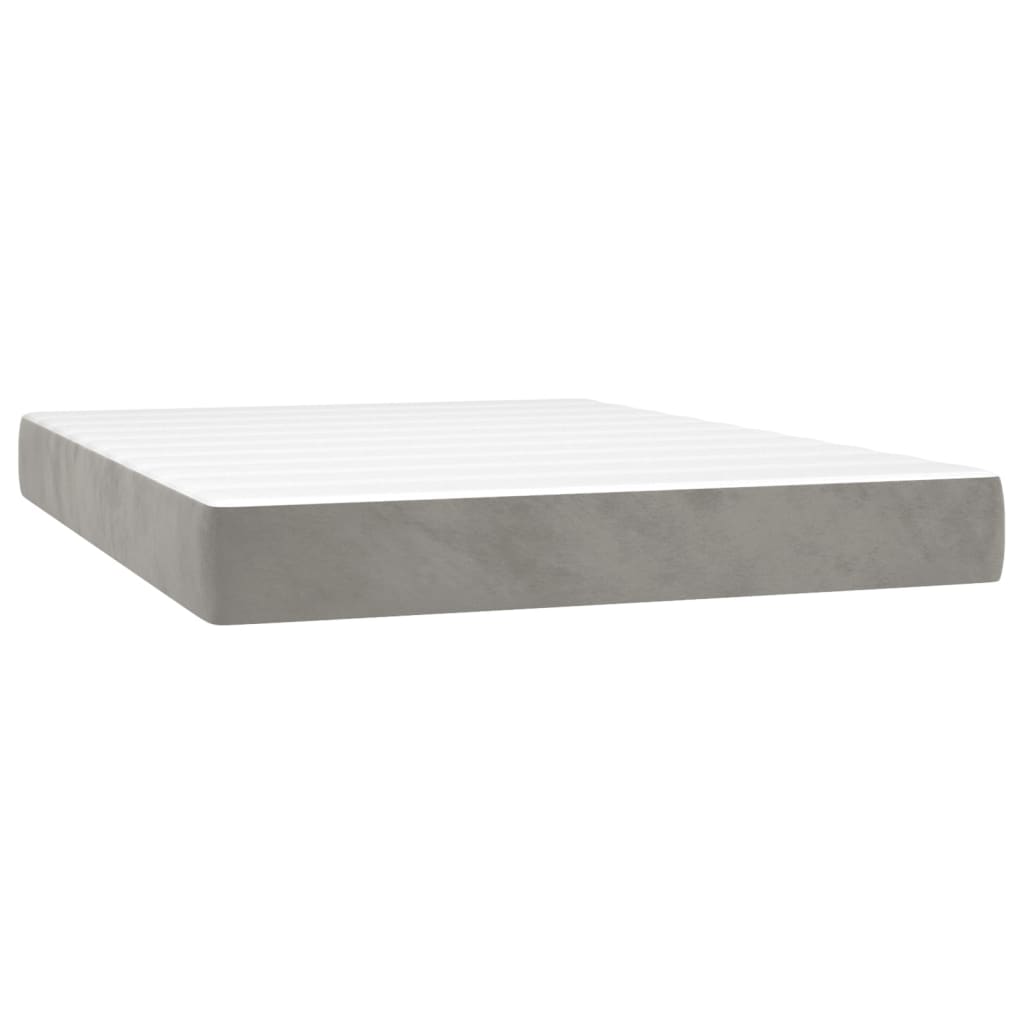 vidaXL Colchão de molas ensacadas firmeza média 140x200x20 cm veludo cinza-claro