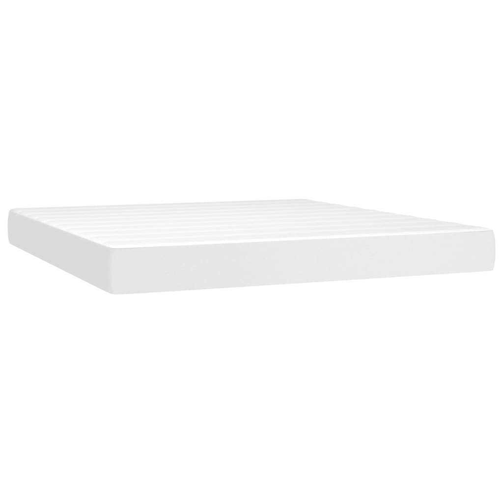 vidaXL Colchão de molas ensacadas firmeza média 160x200x20cm couro artificial branco