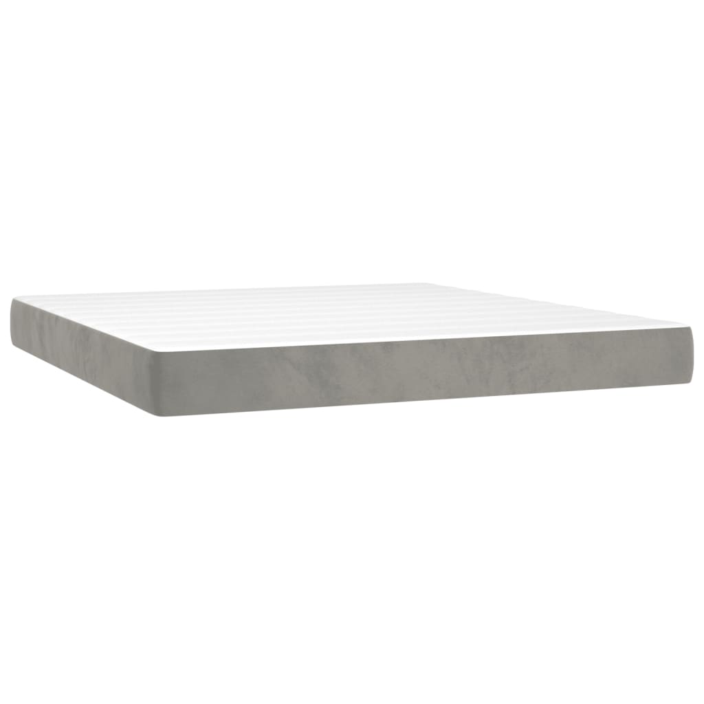 vidaXL Colchão de molas ensacadas firmeza média 160x200x20 cm veludo cinza-claro