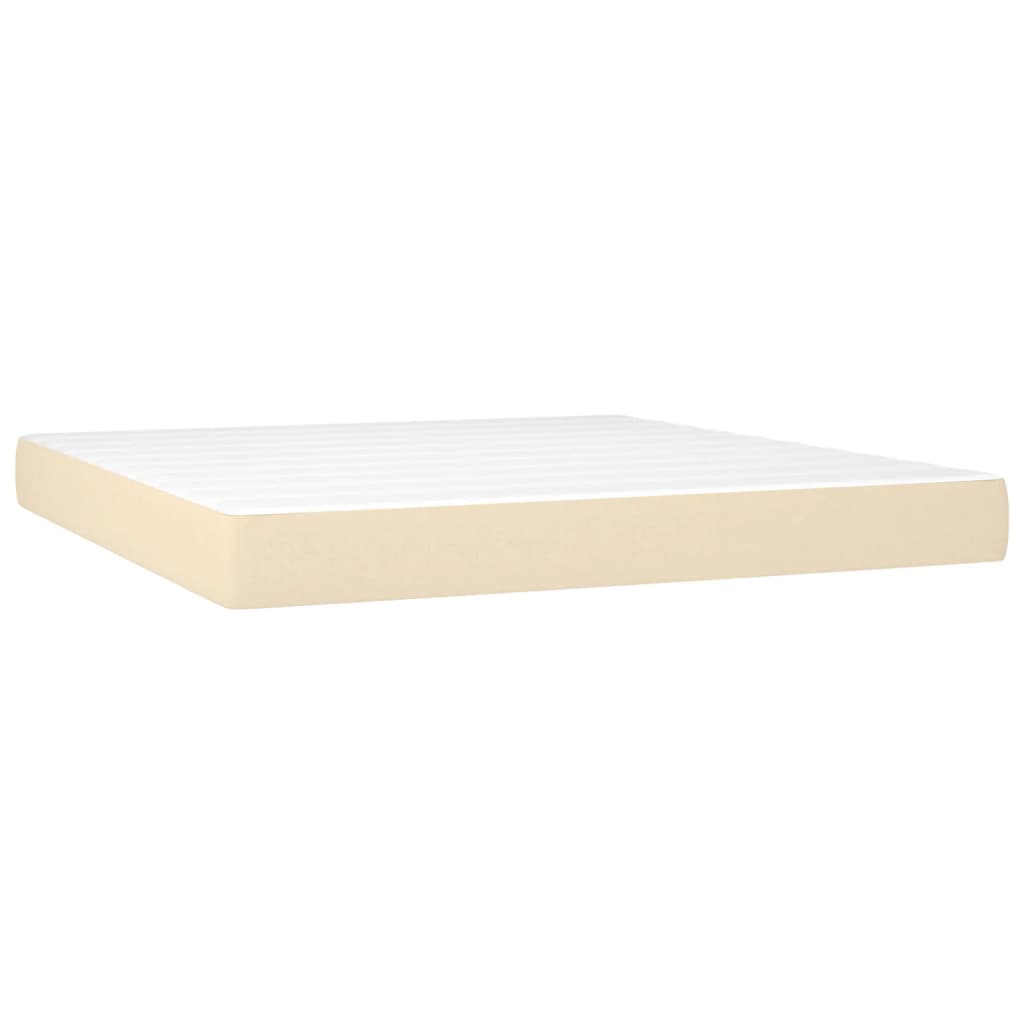 vidaXL Colchão de molas ensacadas firmeza média 180x200x20 cm tecido cor creme