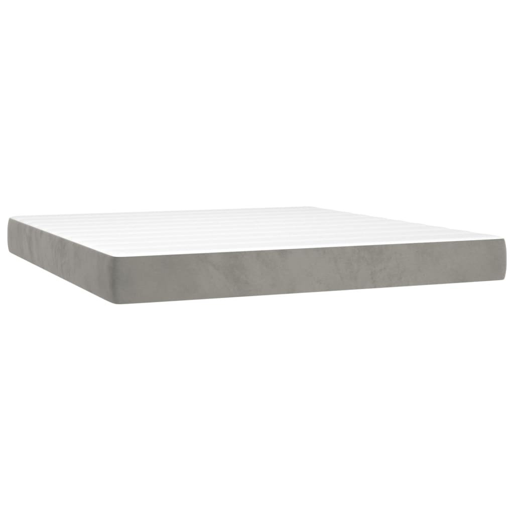 vidaXL Colchão de molas ensacadas firmeza média 180x200x20 cm veludo cinza-claro