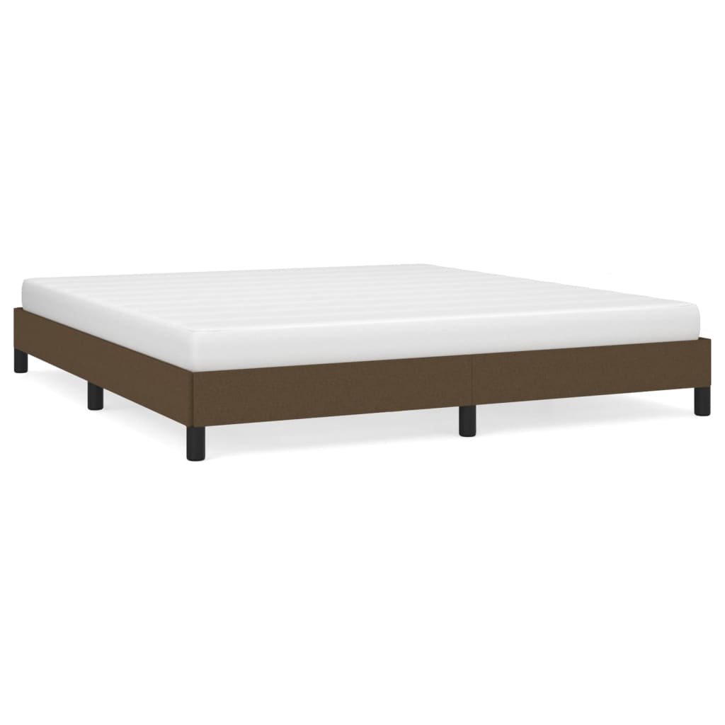 vidaXL Estrutura de cama sem colchão 180x200 cm tecido castanho-escuro