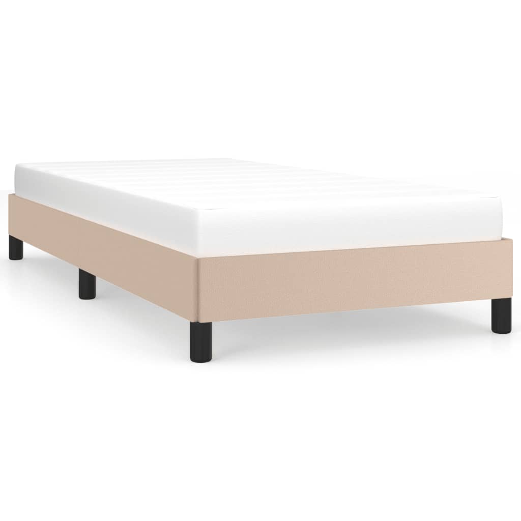 vidaXL Estrutura de cama 90x200 cm couro artificial cappuccino
