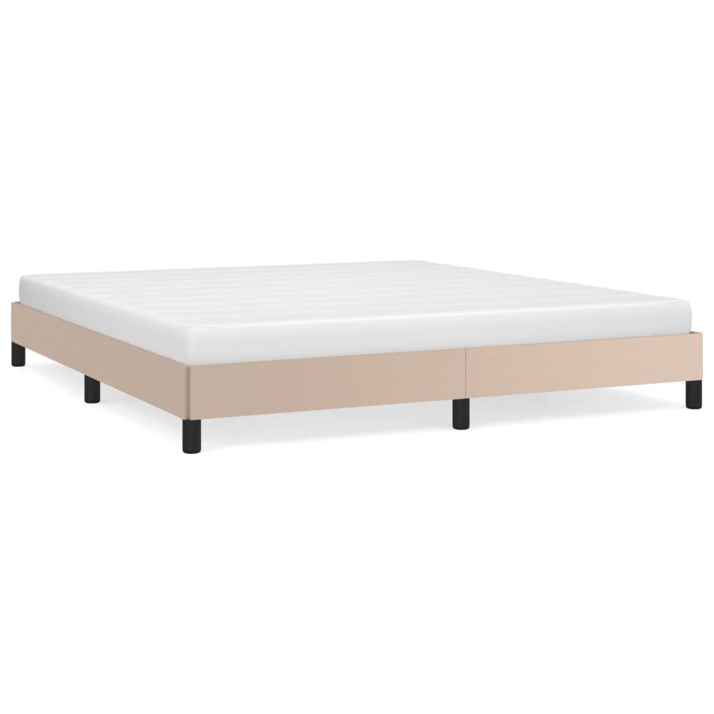 vidaXL Estrutura de cama 180x200 cm couro artificial cappuccino