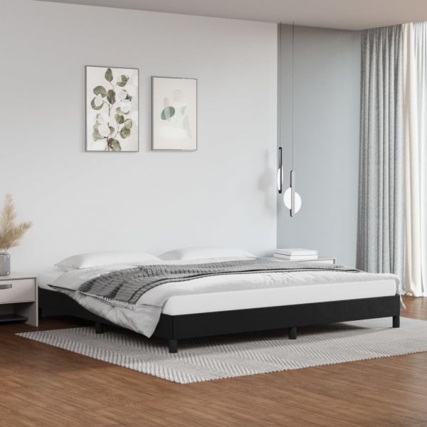 Estrutura de Cama 200x200 cm Couro Artificial Preto - 346922