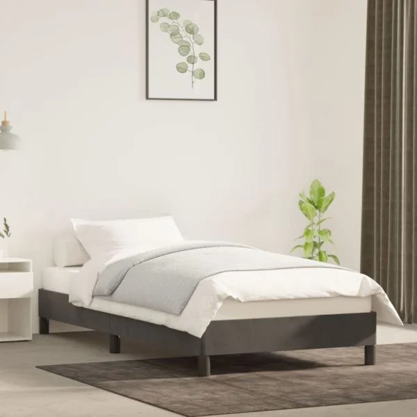 Estrutura de Cama 90x190 cm Veludo Cinzento-escuro - 346947