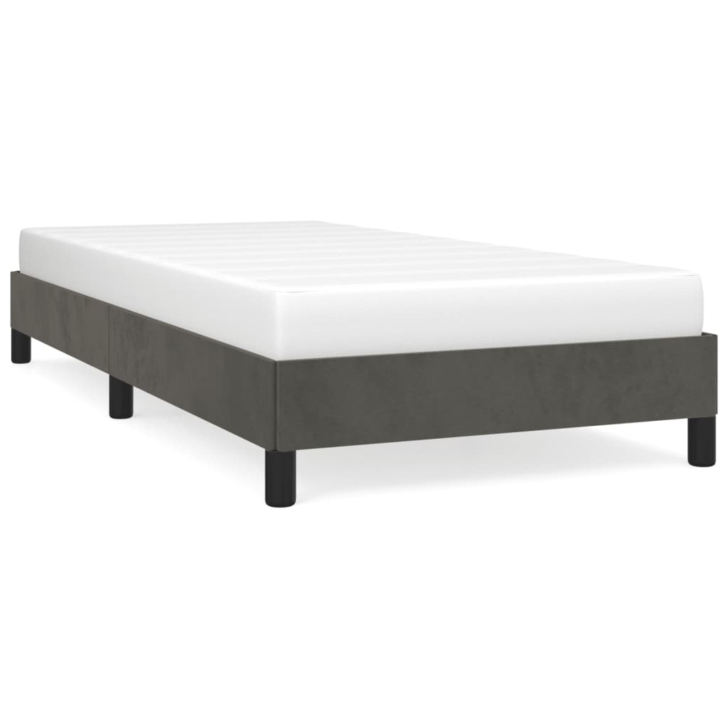 vidaXL Estrutura de cama sem colchão 100x200 cm veludo cinzento-escuro