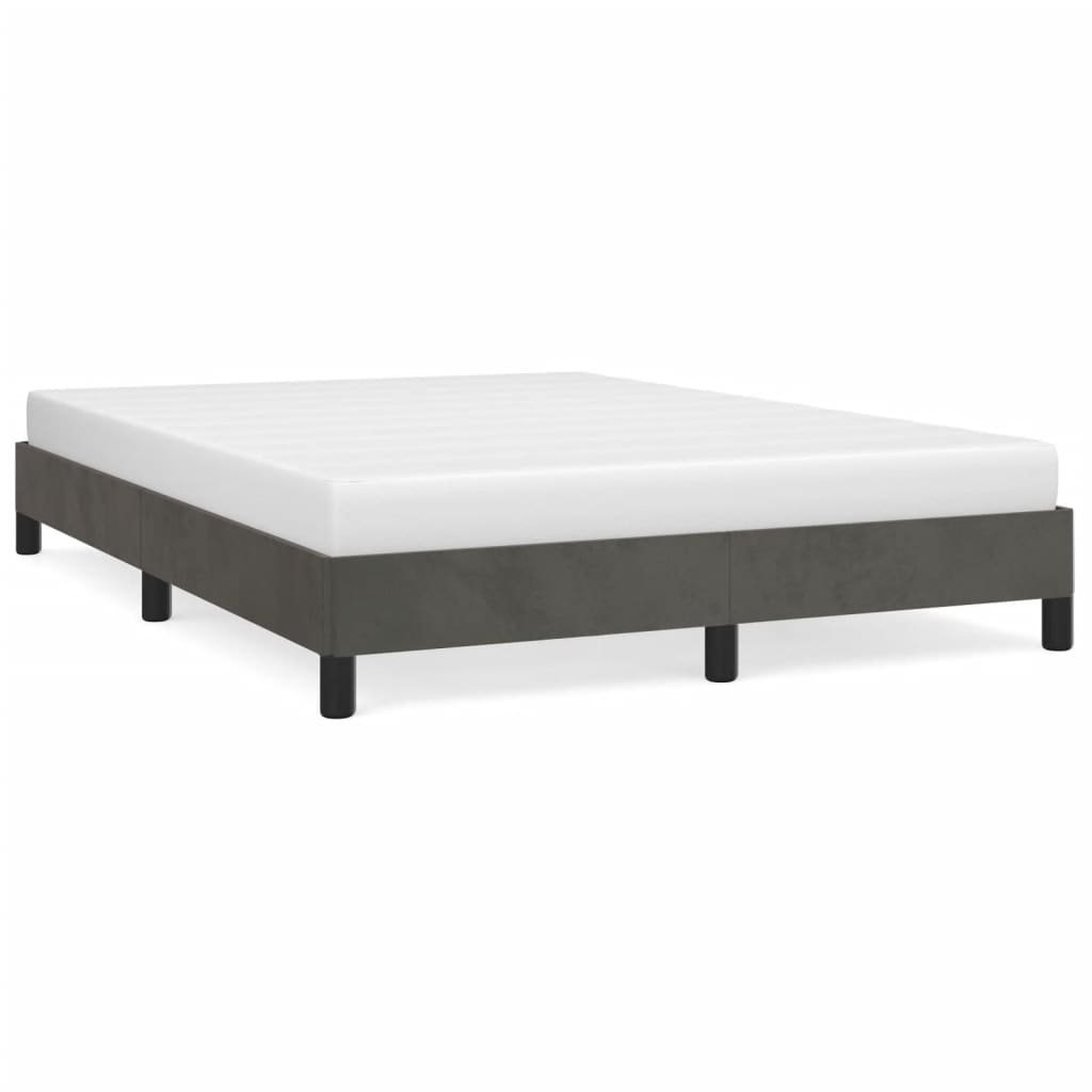 vidaXL Estrutura de cama sem colchão 140x200 cm veludo cinzento-escuro