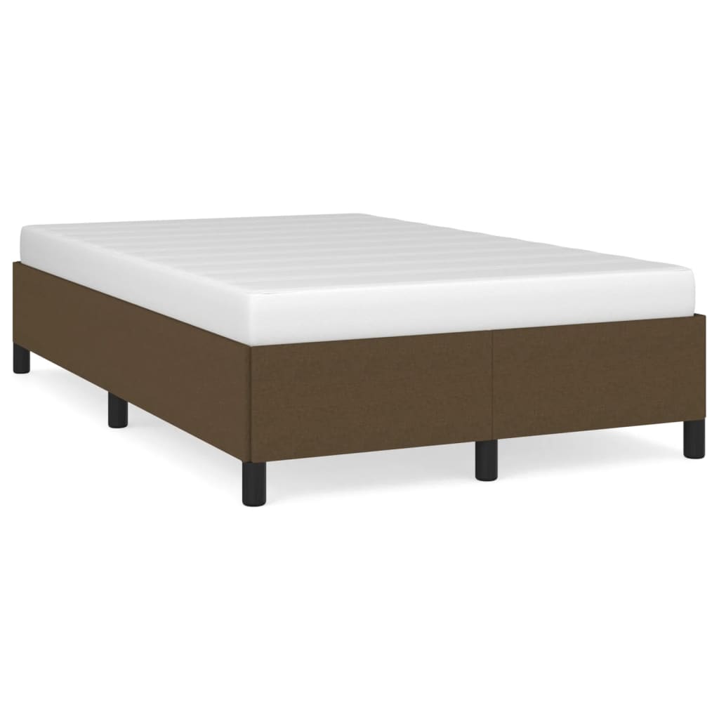 vidaXL Estrutura de cama sem colchão 120x200 cm tecido castanho-escuro